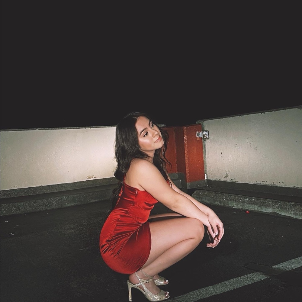 Women’s Red Silk Mini Dress - Strapless Party Dress